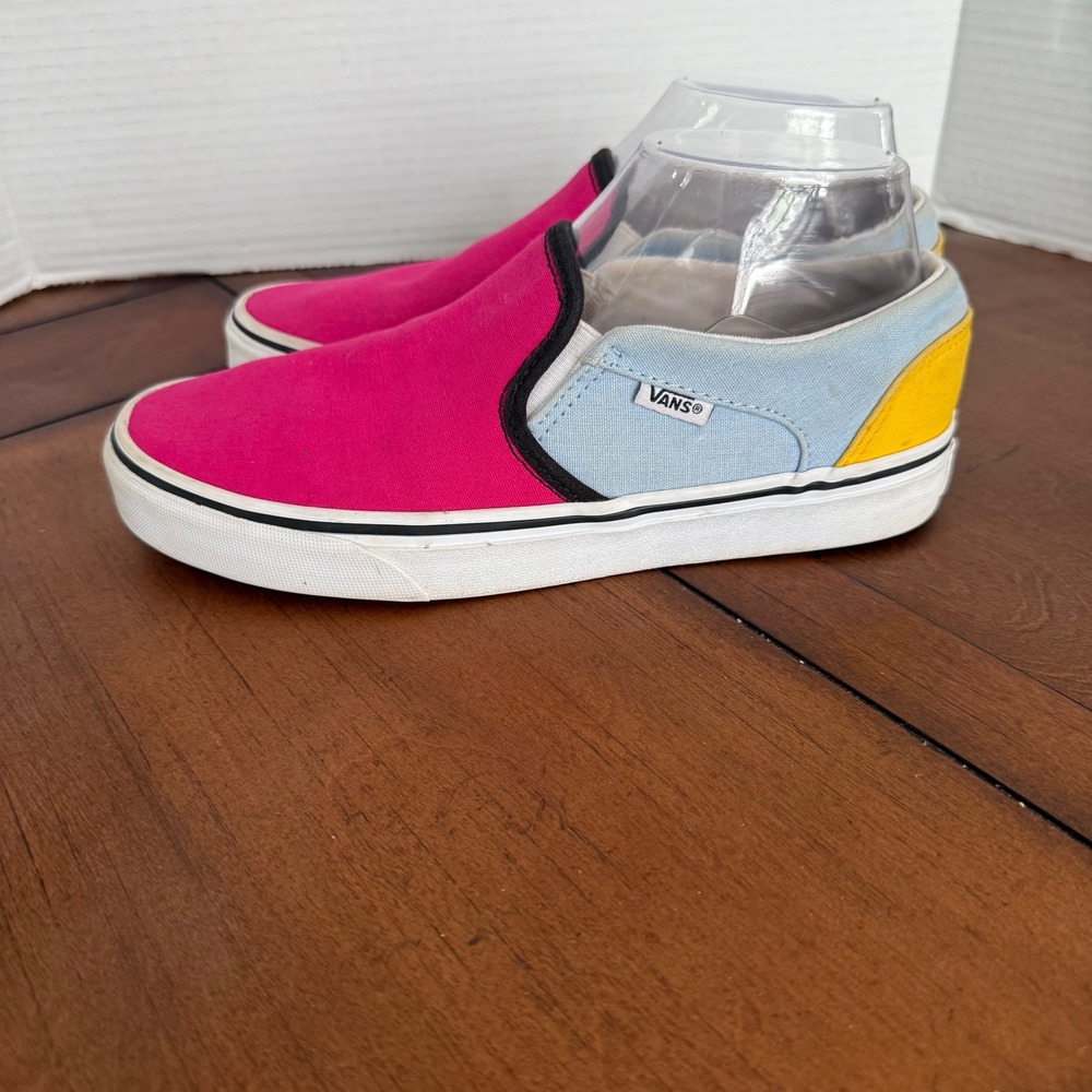 Vans off the Wall Asher Color Block Slip on Sneakers Skate Womens 8